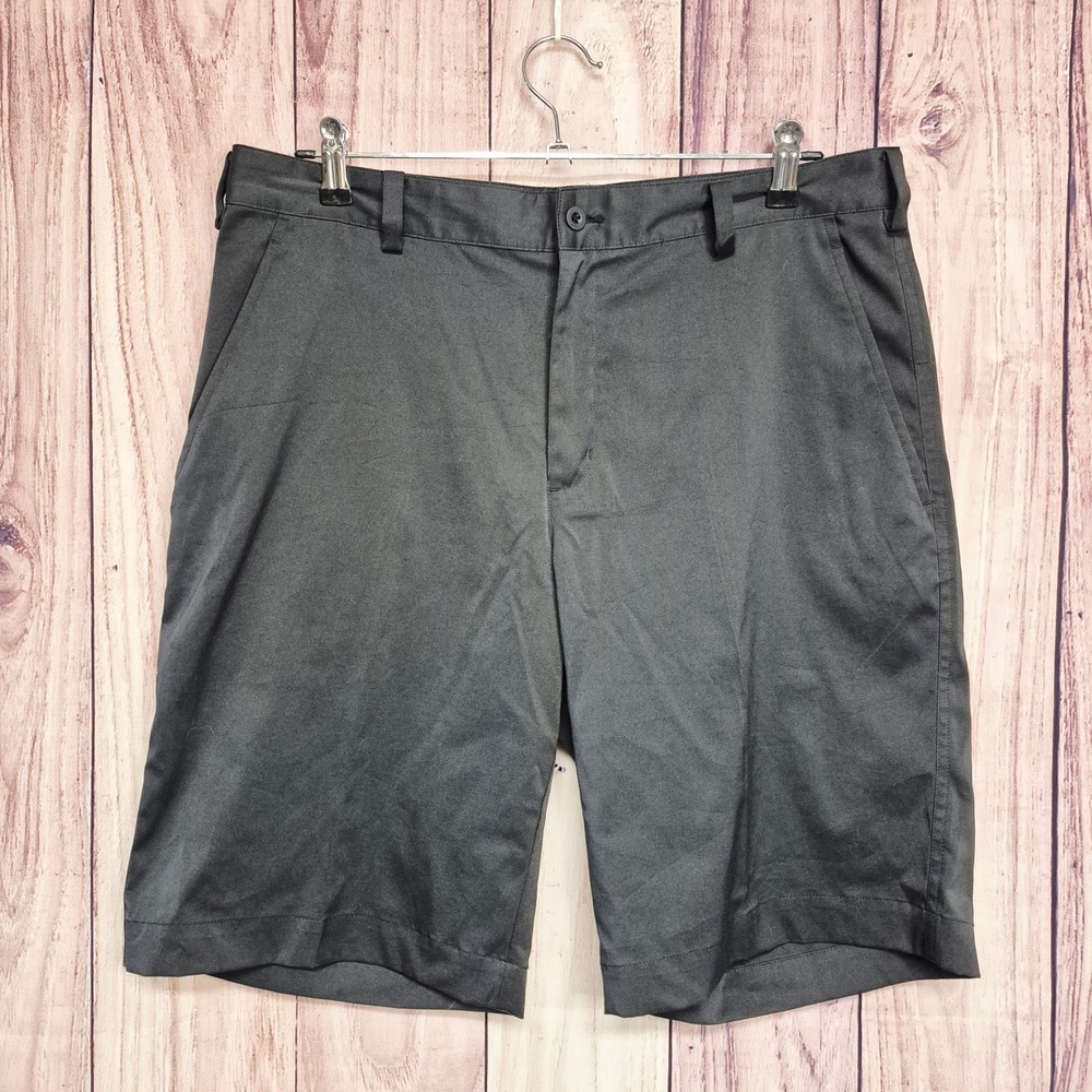 Nike Golf Dri-FIT Shorts Mens 34 Black Flat Front Performance Golfing Shorts